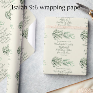 Isaiah 9:6 Scripture Anpassningsbar Modern Gräs-ju Presentpapper