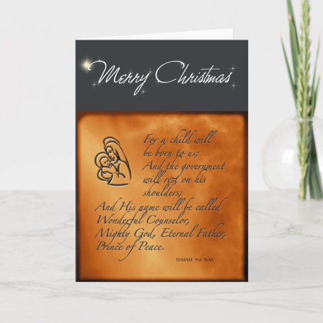 Isaiah 9:6julkort helgkort (Framsida)