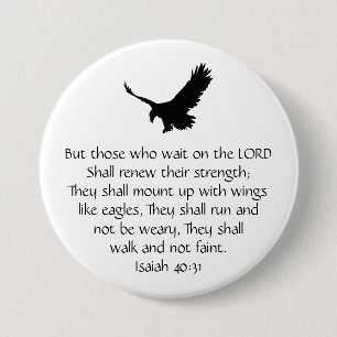 Isaiah Bible Scripture Vänta på Lord Eagle Knapp