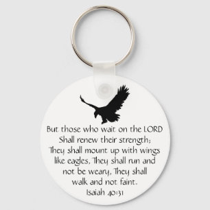 Isaiah Bible Scripture Vänta på Lord Eagle Nyckelring