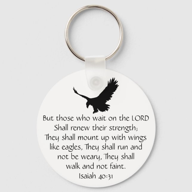 Isaiah Bible Scripture Vänta på Lord Eagle Nyckelring (Framsida)