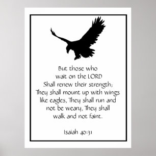 Isaiah Bible Scripture Vänta på Lord Eagle Poster
