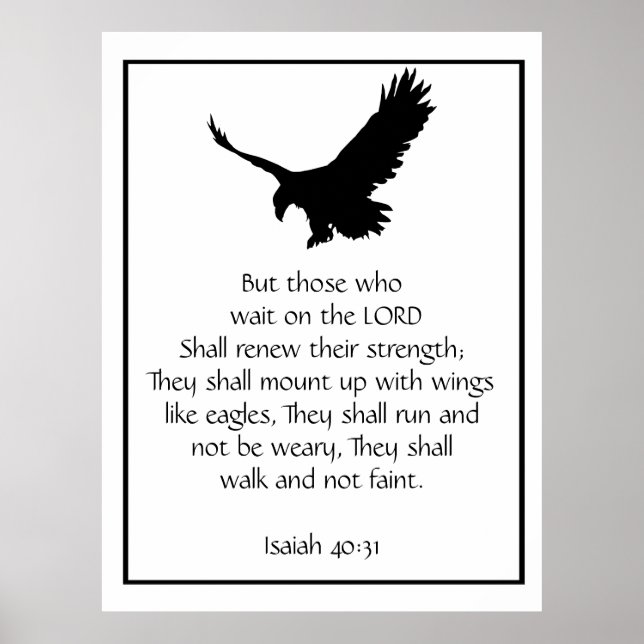 Isaiah Bible Scripture Vänta på Lord Eagle Poster (Framsidan)