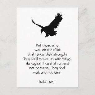 Isaiah Bible Scripture Vänta på Lord Eagle Vykort
