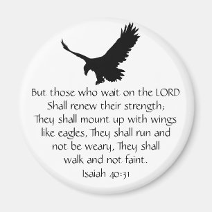 Isaiah Bible Scripture väntar på Lord Eagle Magnet