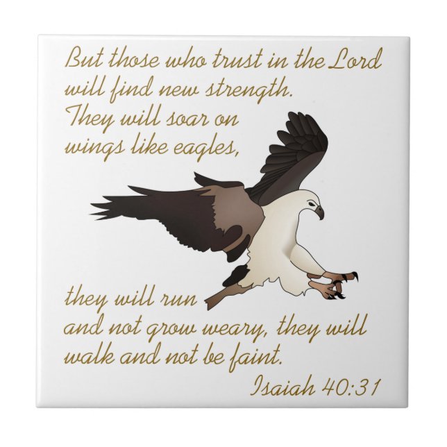 Isaiah Bible Verse Kakelplatta (Framsidan)