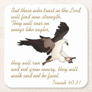 Isaiah Bible Verse Underlägg Papper Kvadrat