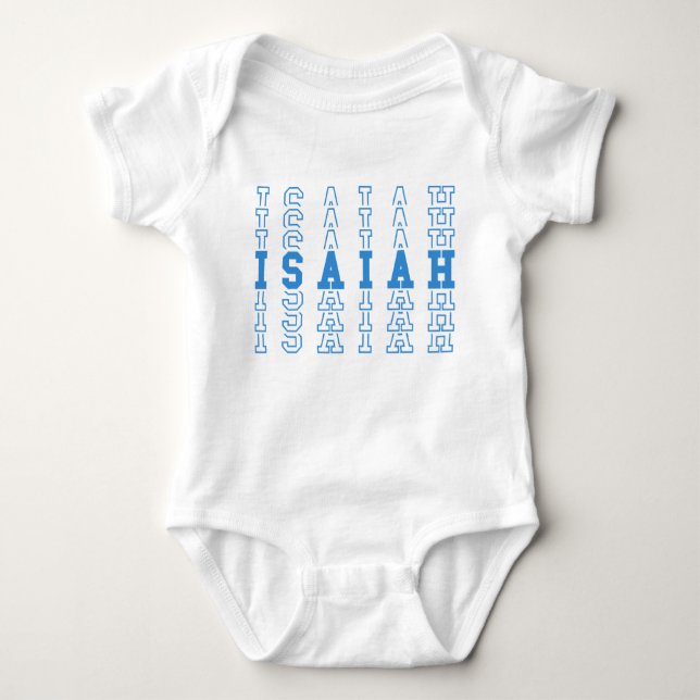 Isaiah Blue Personlig Repeat Namn T Shirt (Framsida)