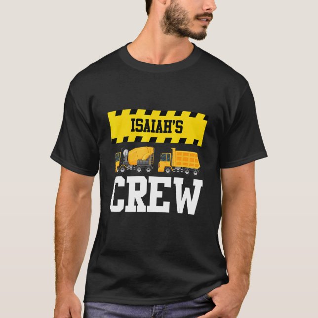 Isaiah Construction Crew Anpassningsbar Dumptruck  T Shirt (Framsida)