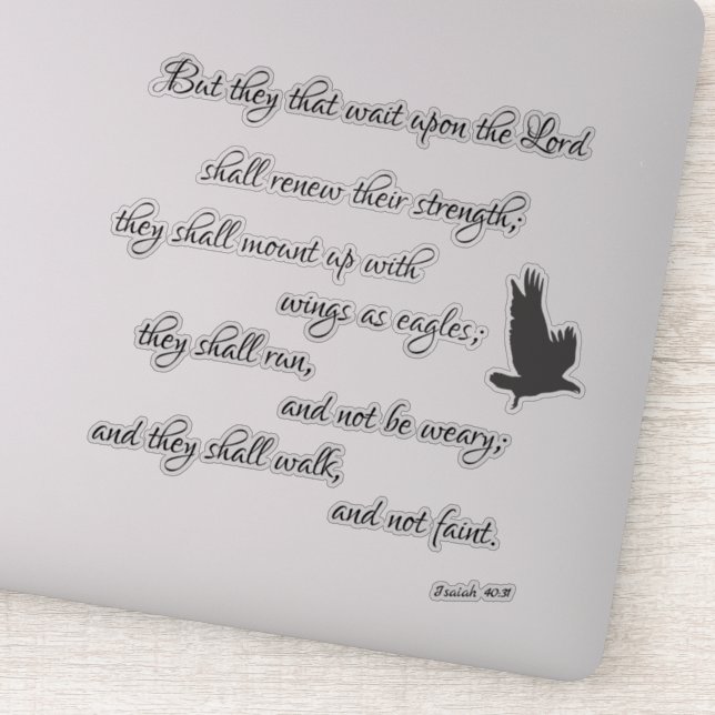 Isaiah Eagles Bible Verse Klistermärken (Detalj)
