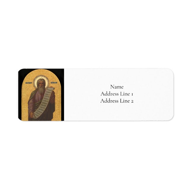 Isaiah Orthodox Christian Icon Returadress Etikett (Framsidan)