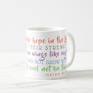 Isaiah Scripture Soar på Vingar som Eagles Mugg