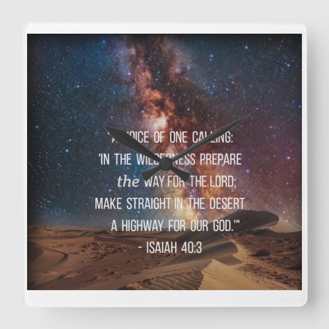 Isaiah Scripture Verse Clock Fyrkantig Klocka (Framsida)