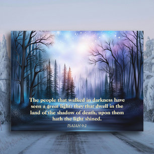 Isaiah Verse Rustic Woodland Christian jul Helg Vykort