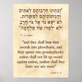 Isaiahs sluttidsprotokoll på hebreiska och engelsk poster