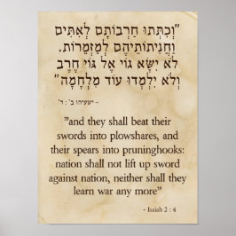 Isaiahs Swords-to-Plowshares Vision Poster