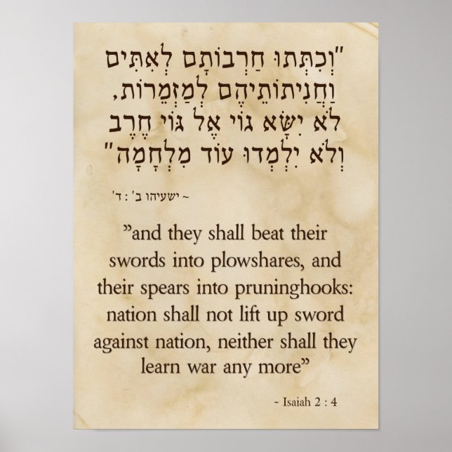 Isaiahs Swords-to-Plowshares Vision Poster (Framsidan)