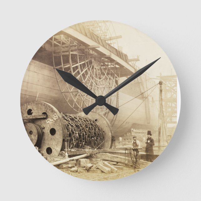 Isambard Kingdom Brunel (1806-59) bredvid "Grea Rund Klocka (Framsida)