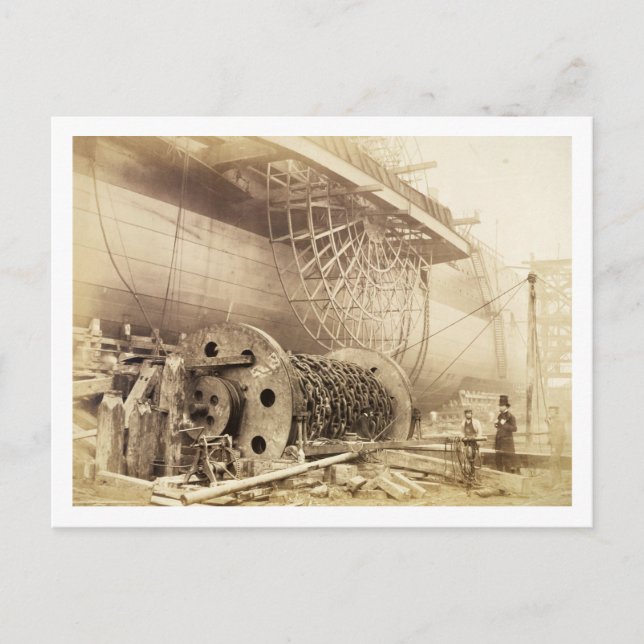 Isambard Kingdom Brunel (1806-59) bredvid 'Grea Vykort (Framsida)