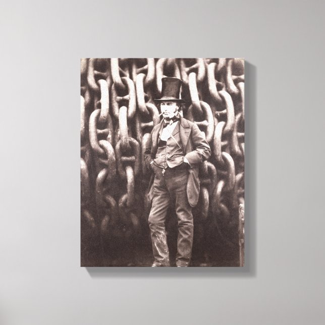 Isambard Kingdom Brunel, som står framför Canvastryck (Framsida)