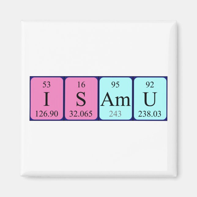 Isamu periodiskt bord namn magnet (Framsidan)