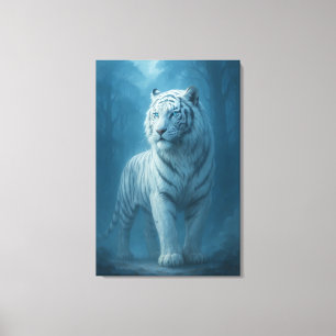 Isande Vitt Tiger – Mystisk Vaktare av Lugn P Canvastryck