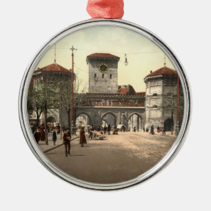 Isartor Munich, Bayern, Tyskland Julgransprydnad Metall