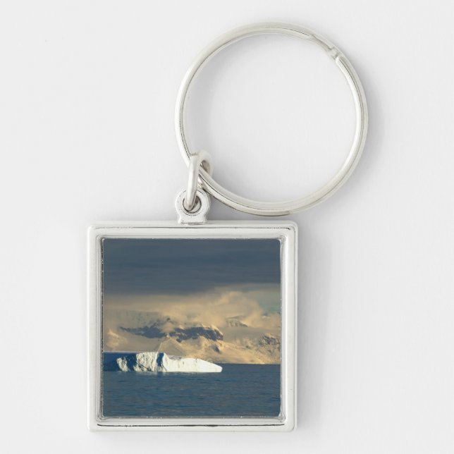Isberg i början av Drake Passage strax Fyrkantig Silverfärgad Nyckelring (Framsidan)