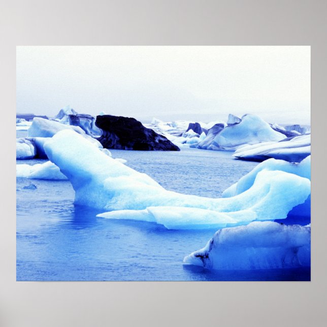 Isberg i Jokulsarlon-lagunen Poster (Framsidan)