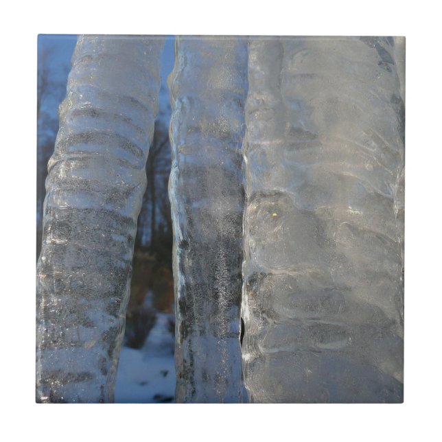 Isbitar Abstrakt Blå Vinter Fotografi Kakelplatta (Framsidan)