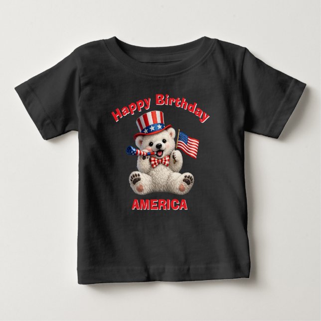 Isbjörn (5aa) Patriotisk Barn T-Shirt (Framsida)