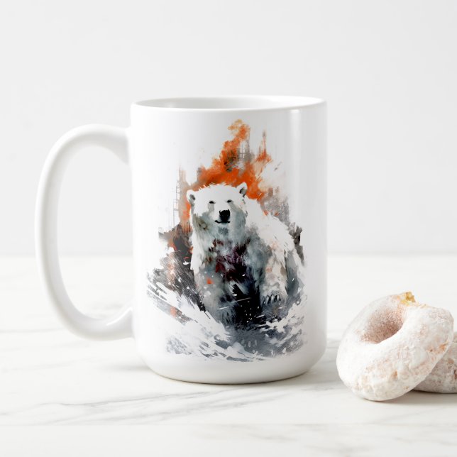 Isbjörn Amerikanskt Vilda Djur  Kaffemugg (Med munk)