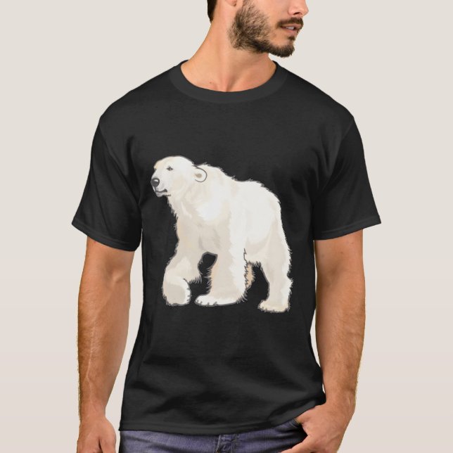 Isbjörn Arktisk Djur Realistisk T Shirt (Framsida)