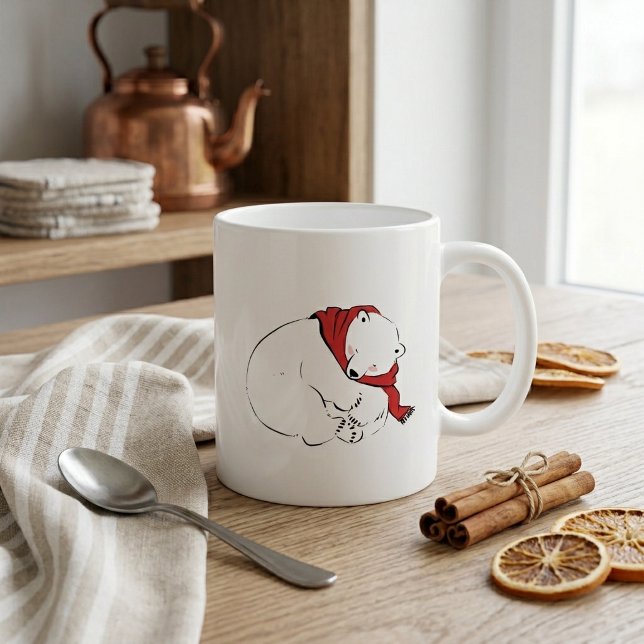 Isbjörn Arktisk Vinter Varmt Önskar Kaffemugg (Skapare uppladdad)