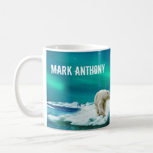 Isbjörn Aurora Borealis Kaffemugg (Vänster)