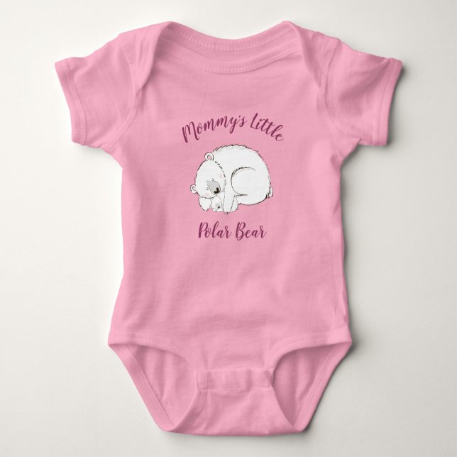 Isbjörn Babyshower Rosa Flick T Shirt (Framsida)