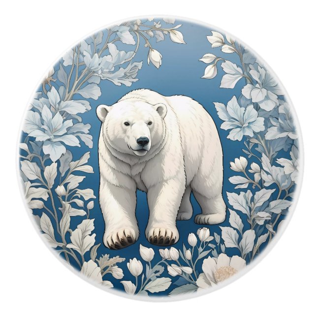 Isbjörn Blommig William Morris Inspirerad Knopp (Framsidan)