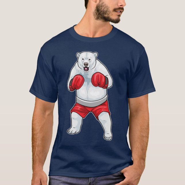 Isbjörn Boxare Boxningshandskor Boxning T Shirt (Framsida)