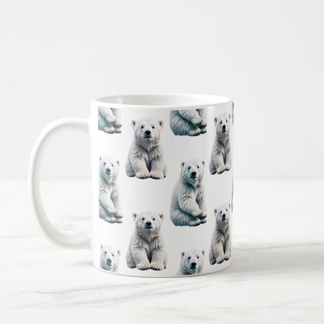 Isbjörn Djurmönsterdesign  Kaffemugg (Vänster)