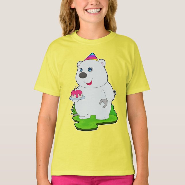 Isbjörn Födelsedags Mekniker T Shirt (Framsida)