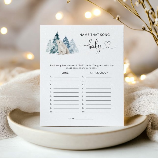 Isbjörn Gissa låten baby shower spel (Skapare uppladdad)