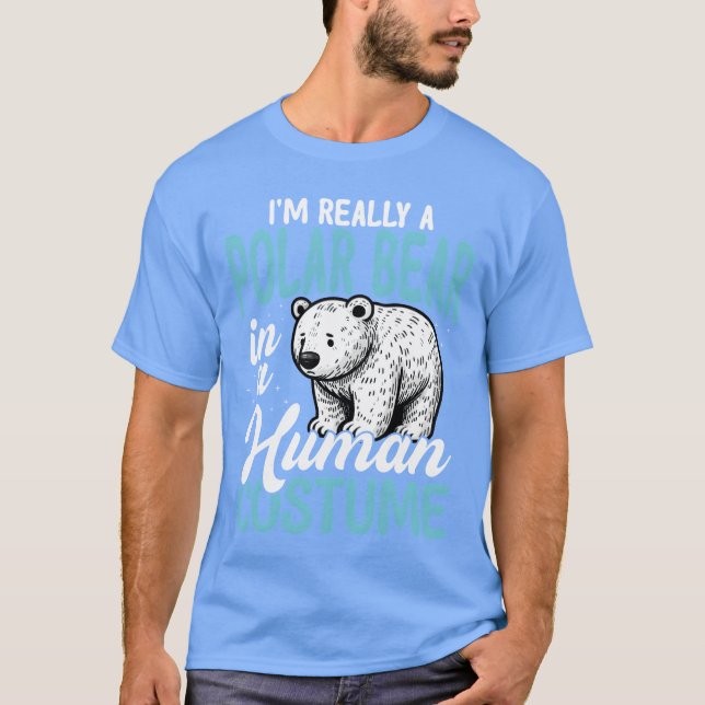 Isbjörn i människo dräkt Roligt present T Shirt (Framsida)