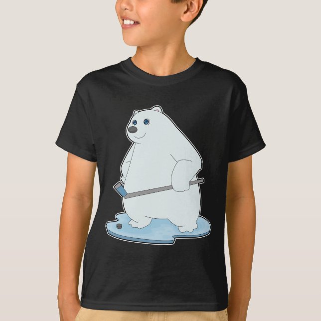 Isbjörn Ishockey Ishockeyklubba T Shirt (Framsida)