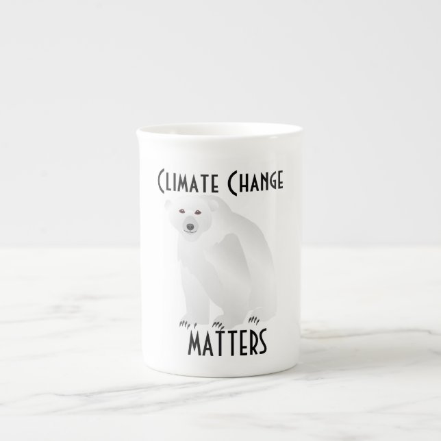 Isbjörn Klimatförändringar Är Viktigt Benporslin Mugg (Framsidan)