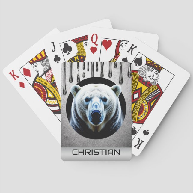 Isbjörn med anpassat namn 🐻‍❄️ casinokort (Baksidan)