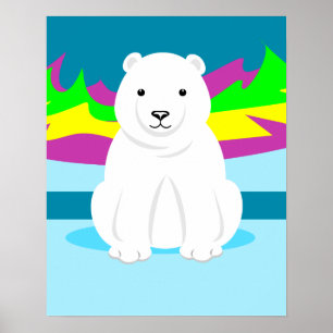 Isbjörn och norrsken poster