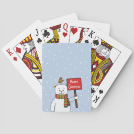 Isbjörn och rödbröst Julhälsning Casinokort
