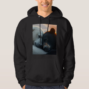 Isbjörn och svartbjörn som kramas hoodie