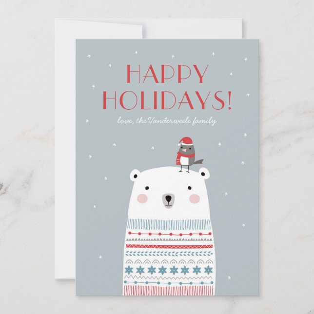Isbjörn önskar julkort (Framsida)