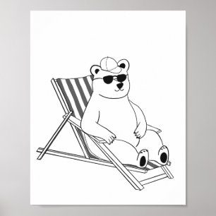 Isbjörn på solstol poster